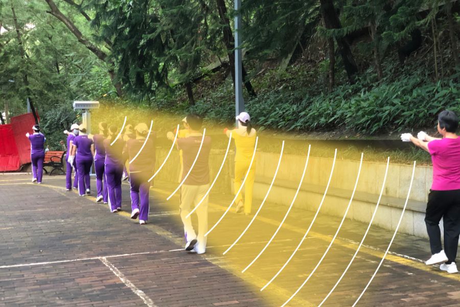 定向声广场舞音响案例带声波效果