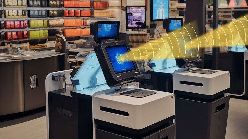 自助收银机集成定向音响