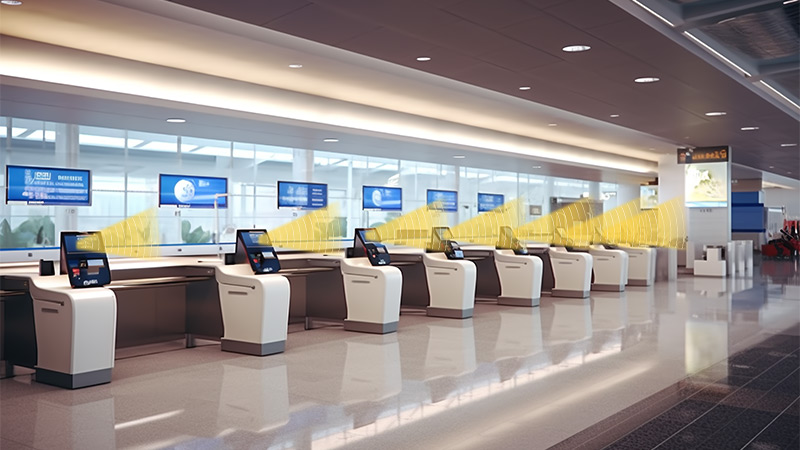 自助值机设备定向发声示意图